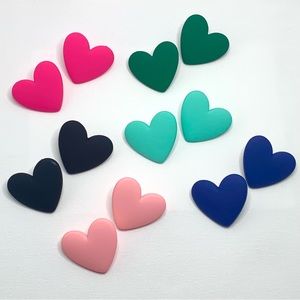 🌟2/$25 Oversized Matte Baby Pink Love Earrings
